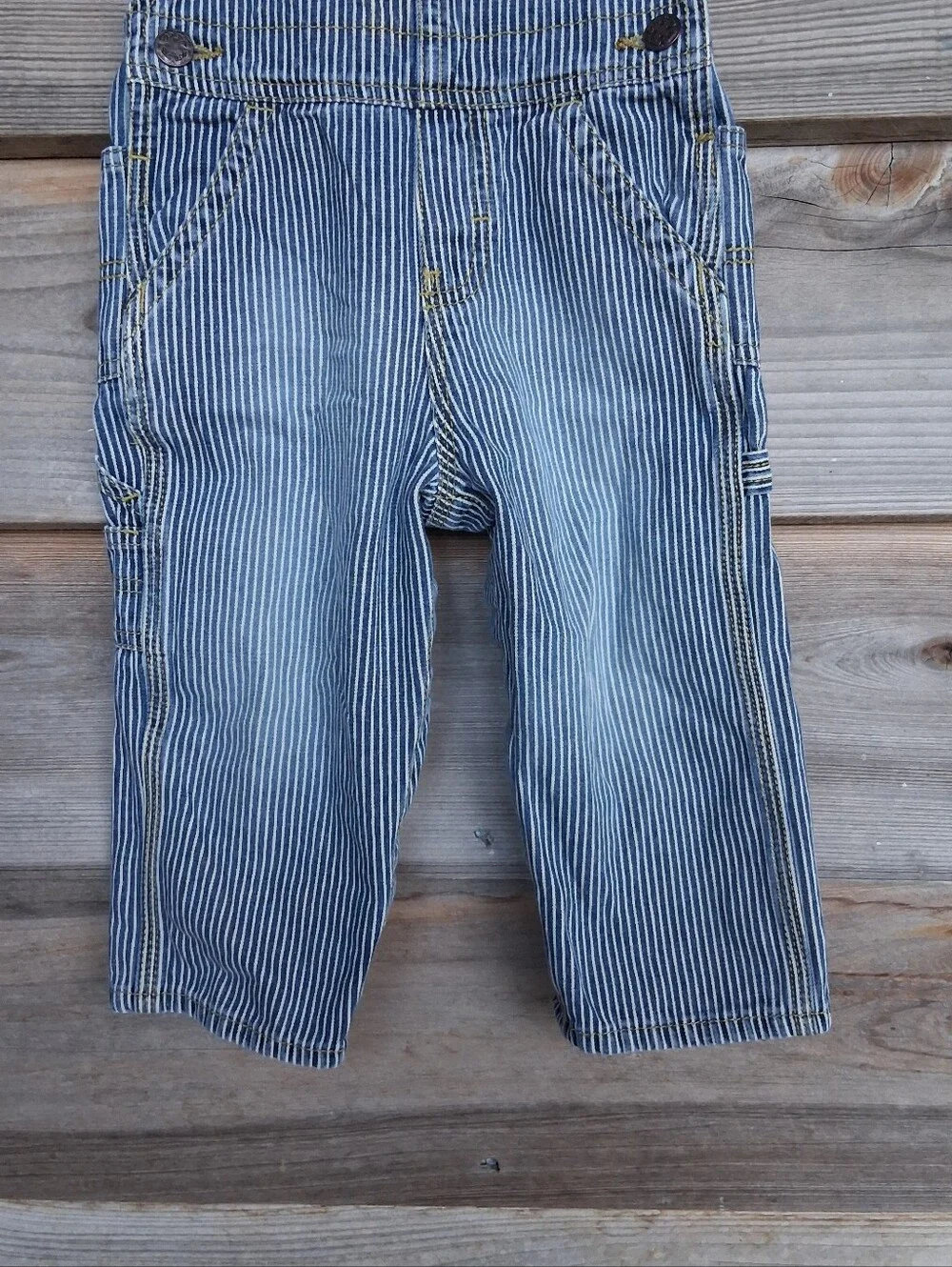 Vintage Osh Kosh B'gosh Vestbak Railroad Stripe Denim Overalls